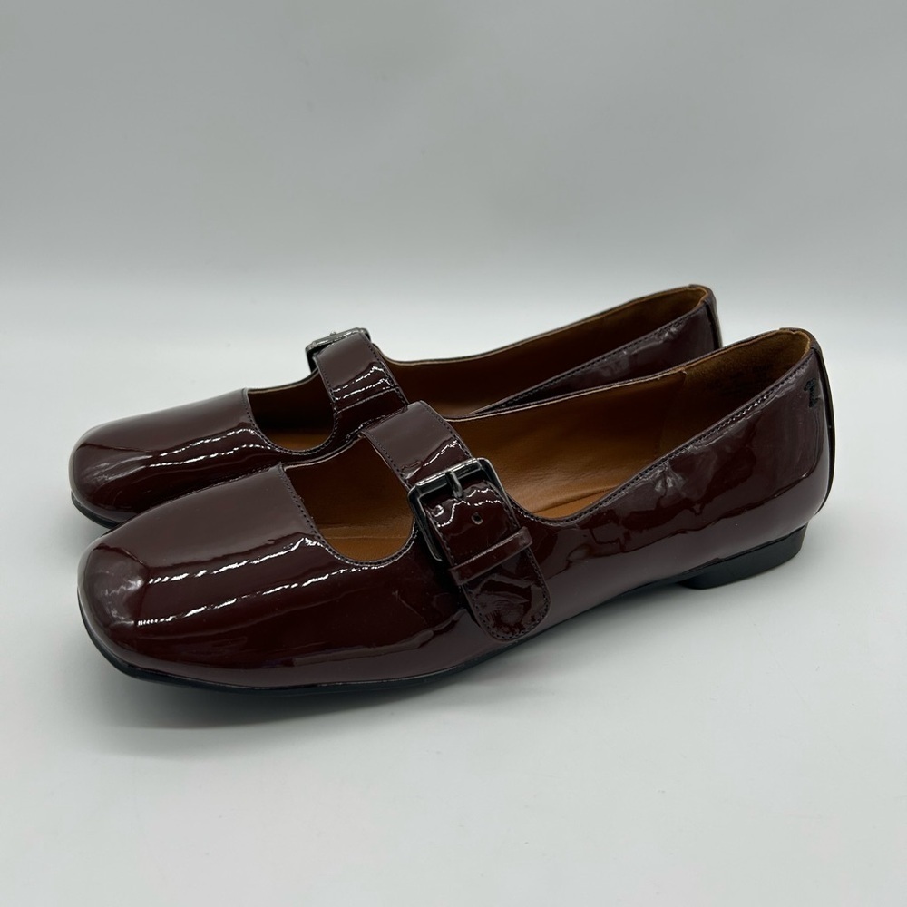 Zodiac Indira Vegan Patent Mary Jane Flats Burgundy Buckle Women’s Sz 7.5M NWB - Picture 4 of 10